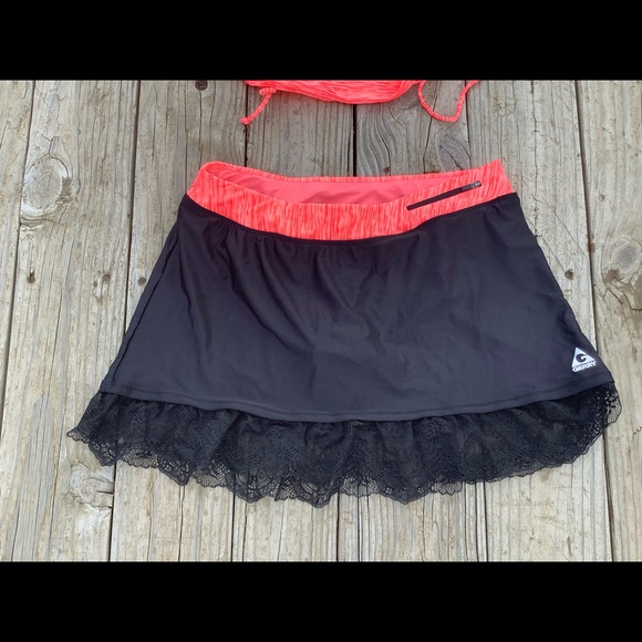 Medium Gerry 2 Piece Tankini Top & Swim Skirt Short V-Neck Swimsuit Coral NEW - Picture 5 of 15